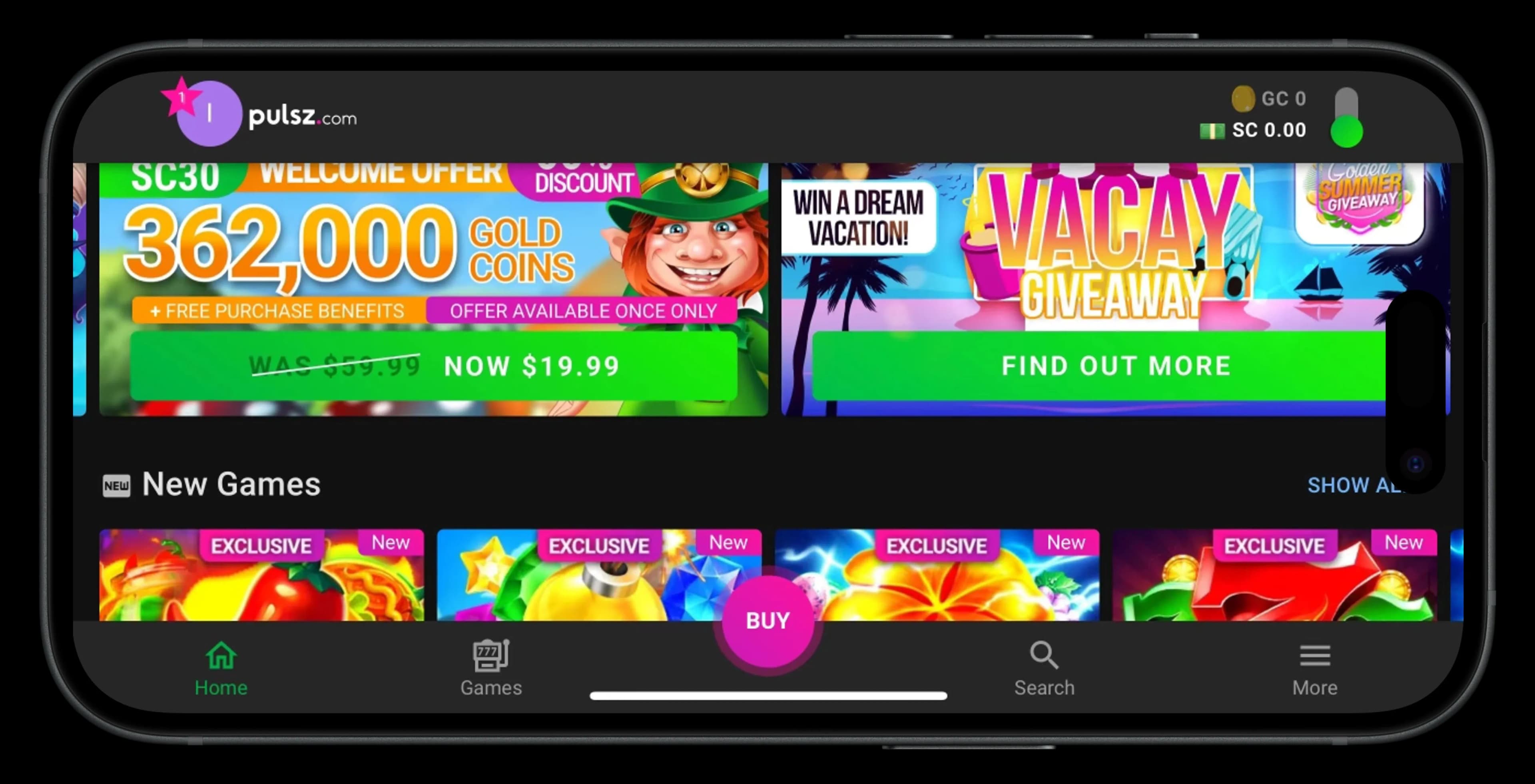 Image for Pulsz casino on the iPhone