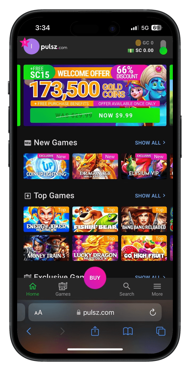 Image for Pulsz casino on the iPhone