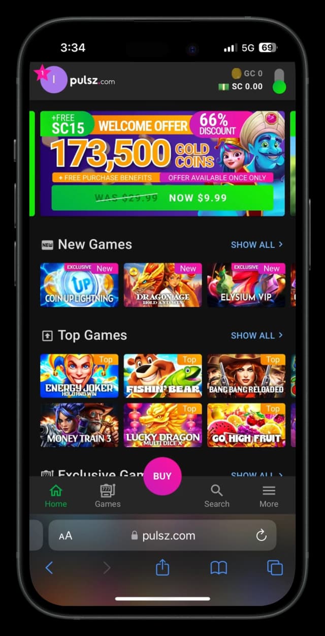 Image for Pulsz casino on the iPhone